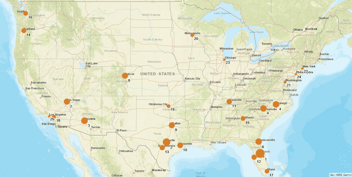 RCLCO For-Sale Housing Momentum Index Map