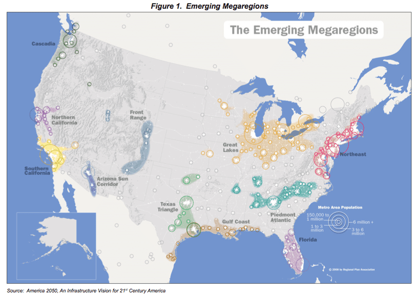 Figure 1. Emerging Megaregions