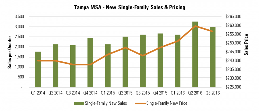 Tampa MSA - New Single-Family Sales & Pricing