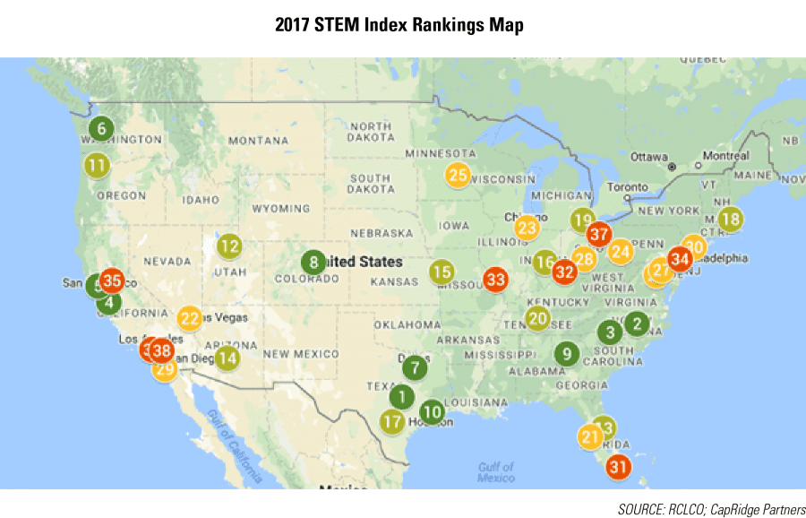 2017 STEM Index Rankings Map