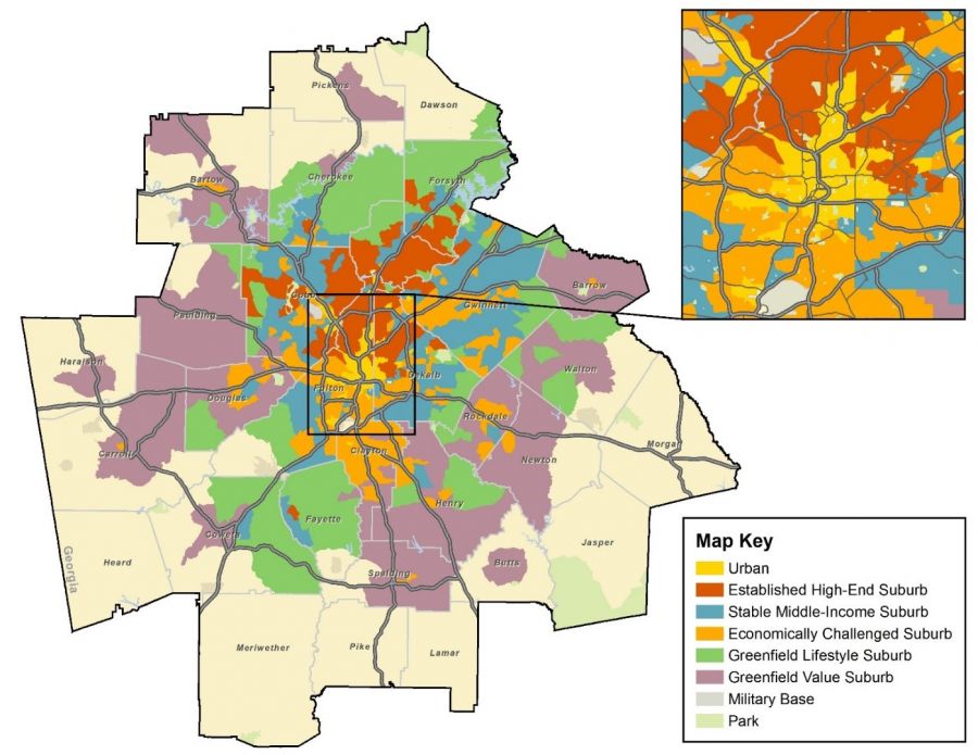 Classification of the Suburbs; Atlanta-Sandy Springs-Roswell, GA MSA